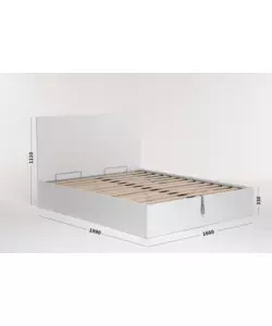 Letto matrimoniale 'hi box' bianco con rete e contenitore, 160x190 cm